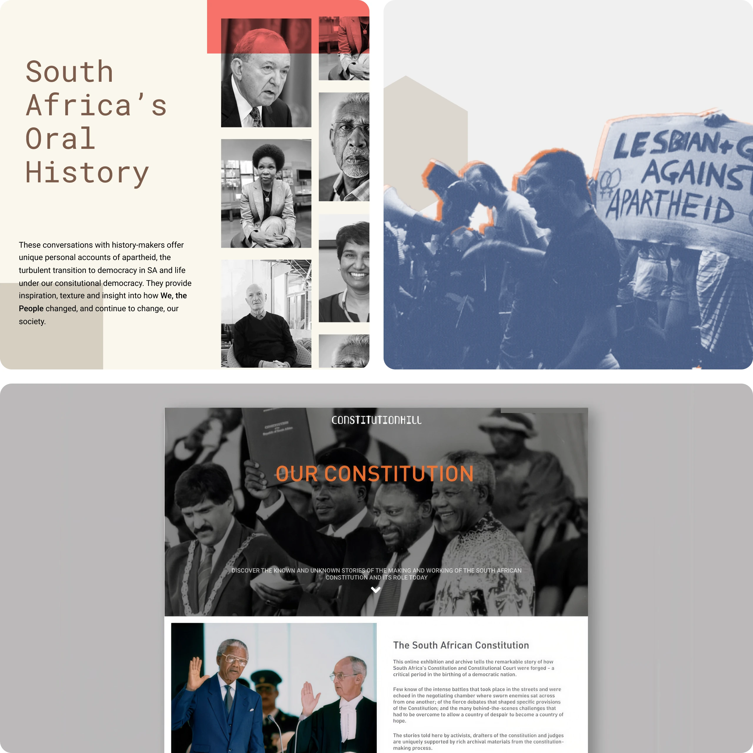 Editorial and campaign applications for the Our Constitution archive.